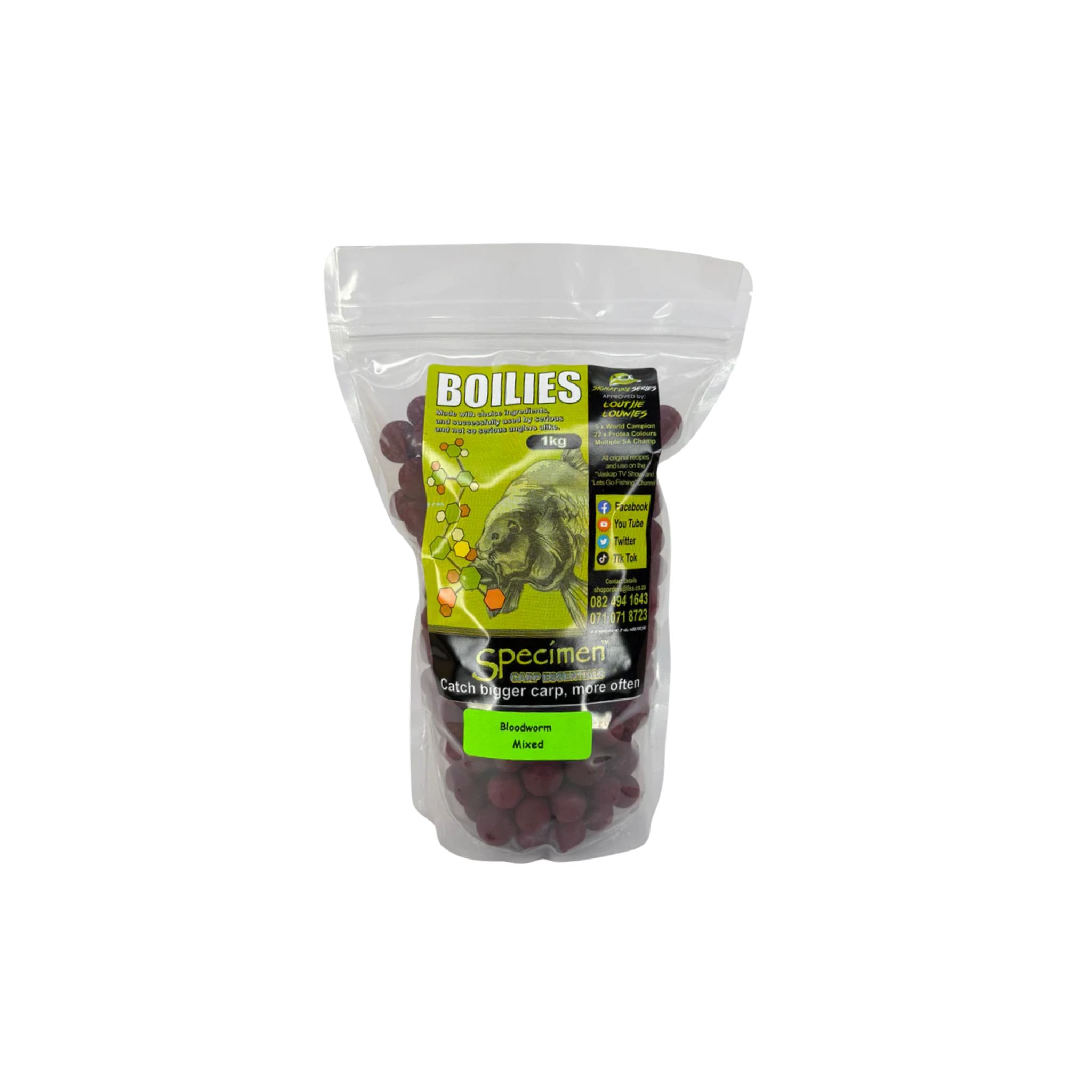 Blood Worm Boilies 1kg LL Signature Series - Image 1