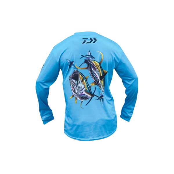 Daiwa Round Neck Sublimated Shirt Sky Blue - Image 2
